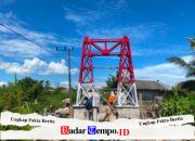 Kibarkan Semangat Kebangsaan, Menara Pilon Jembatan Garuda Tampil Gagah Berbalut Merah Putih