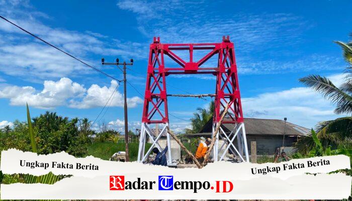 Kibarkan Semangat Kebangsaan, Menara Pilon Jembatan Garuda Tampil Gagah Berbalut Merah Putih