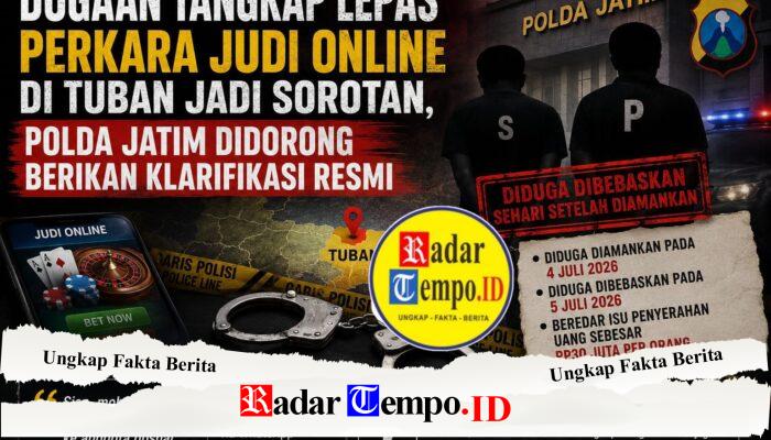 Penanganan Dugaan Perkara Judi Online di Tuban Dipertanyakan, Polda Jatim Diminta Transparan