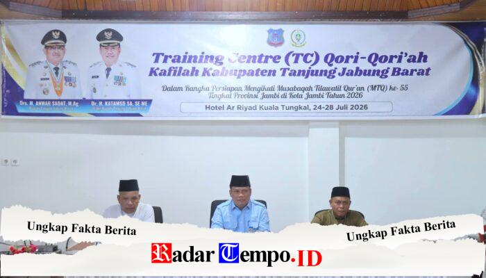 Wakil bupati Katamso, membuka kegiatan Training Center(TC) Kafilah Tanjab Barat