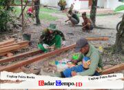 Kerangka Kayu Segera Dipasang, Satgas TMMD Reguler Ke-129 Percepat Pembangunan RTLH
