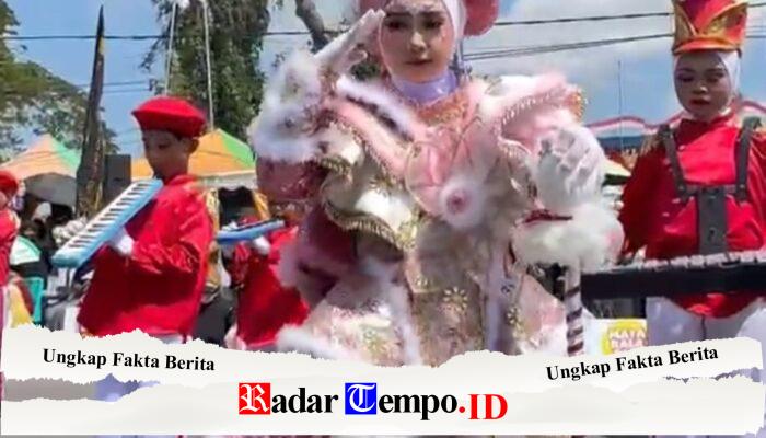 Raysha Tsania Reski Putri Tampil Memesona sebagai Mayoret UPT SDN 2 Rappang di Lomba Gerak Jalan Indah HUT Ke-81 RI
