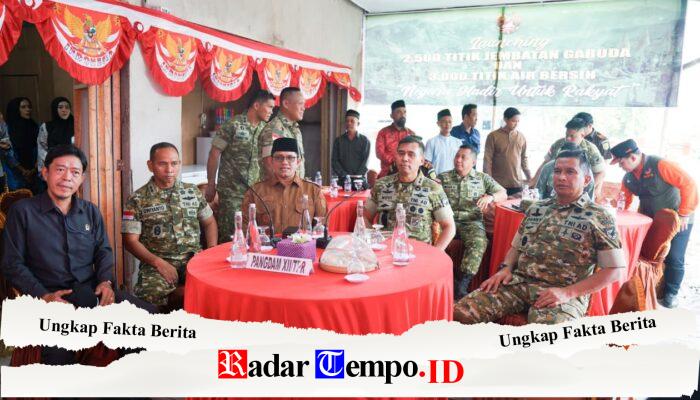 Dandim 1208/Sbs Dampingi Pangdam XII/Tpr Hadiri Peresmian 3.395 Jembatan TNI-Polri dan 3000 Titik Air Bersih TNI AD Secara Virtual di Sambas