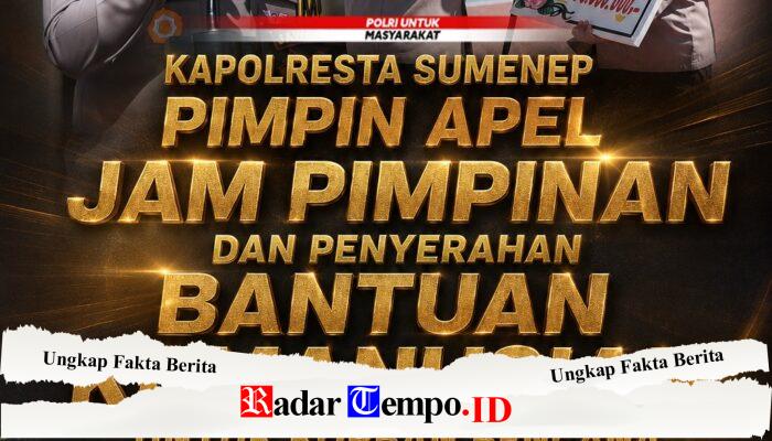 Kapolresta Sumenep Pimpin Apel Jam Pimpinan dan Penyerahan Bantuan Kemanusiaan untuk Korban Gempa NTT