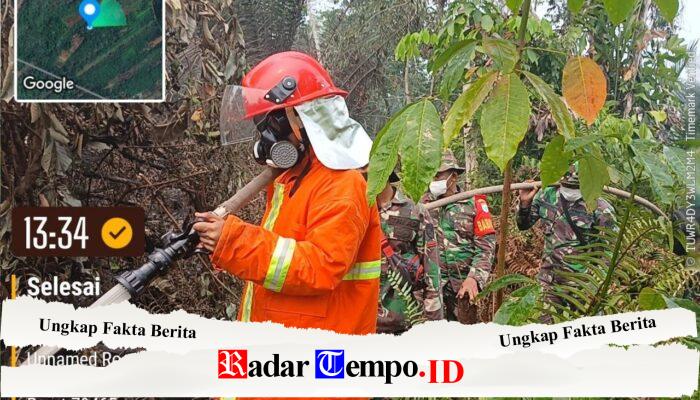 Pantang Pulang Sebelum Padam, Babinsa Koramil 07/Teluk Keramat Bersama MPA Padamkan Karhutla