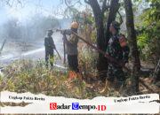 Titik Api Masih Terjadi, Personel Kodim 1009/Tanah Laut Kembali Berjibaku dengan Api di Desa Liang Anggang