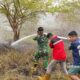 Aksi Cepat Kodim 1002/HST Bersama Warga Padamkan Karhutla Dekat Pemukiman