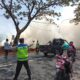 Kayu dan Sisa Gergajian Terbakar di Somil Torjun Sampang, Kerugian Ditaksir Puluhan Juta