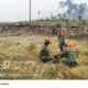 Beberapa Titik Karhutla Terpantau, Koramil 08/Paloh dan Polsek Turun Lakukan Pemadaman
