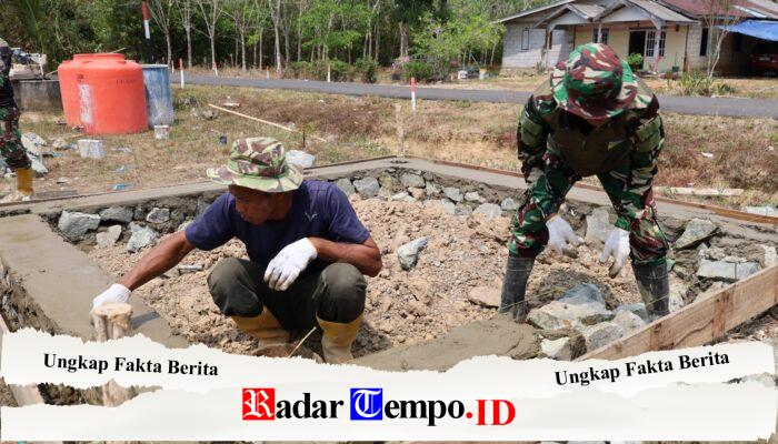 Dalam Sehari, Pondasi Sasaran Poskamling TMMD ke-130 Kodim 1009/Tanah Laut Berhasil Diselesaikan