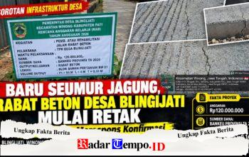 Rabat Beton Desa Blingjati Mulai Retak, Anggaran Rp120 Juta Jadi Sorotan