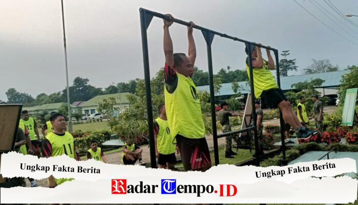 Anggota Kodim 1208/Sambas Maksanakan UKP dan Samapta Periodik untuk melihat kemampuan dan meningkatkan kebugaran jasmani.