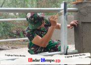Perindah Infrastruktur, TNI dan Masyarakat Lanjutkan Pembangunan Jembatan Garuda di Desa Teluk Masjid